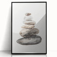Neutral Coastal Rock Stack Wall Art - Beach-Themed Seaside Artwork