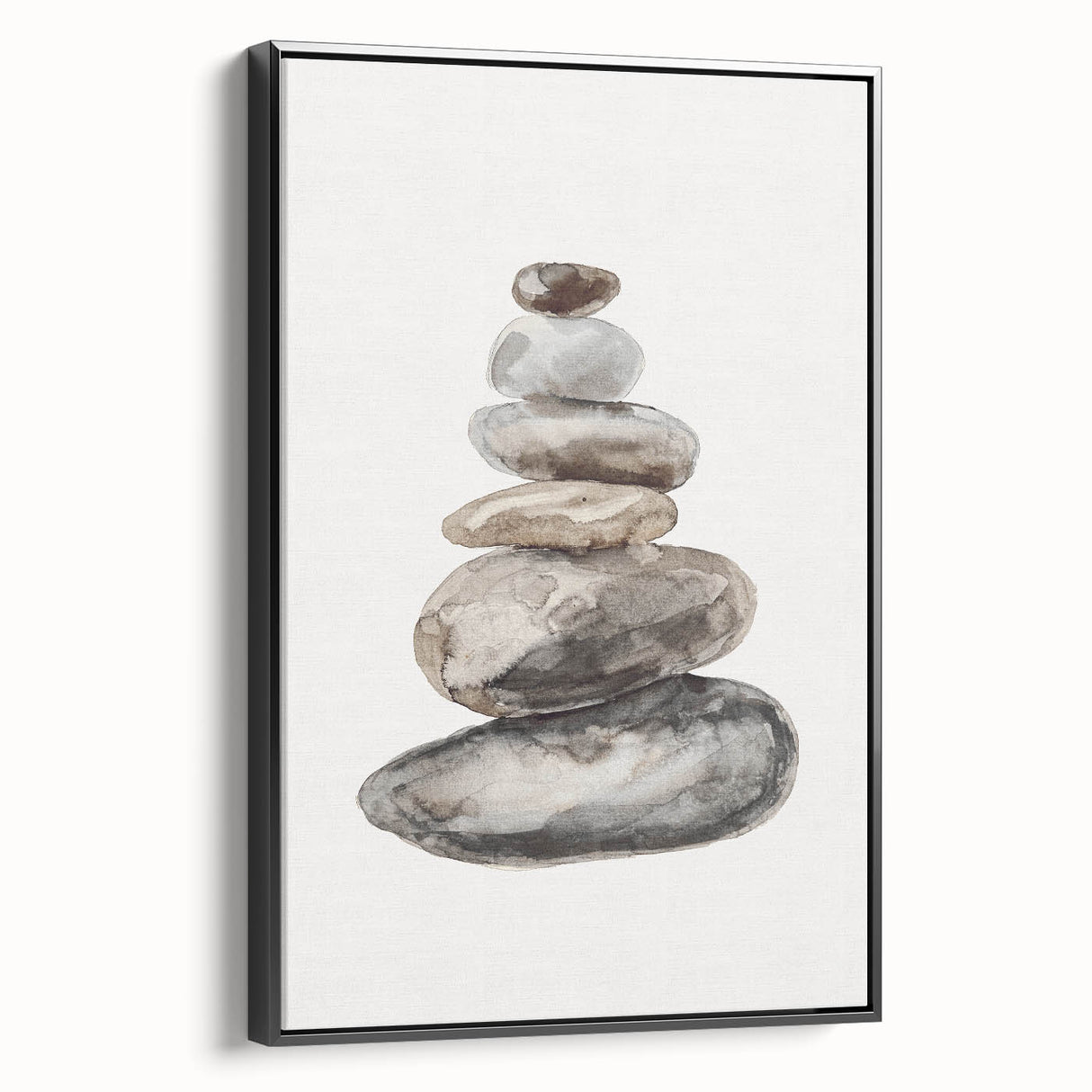 Neutral Coastal Rock Stack Wall Art - Beach-Themed Seaside Artwork