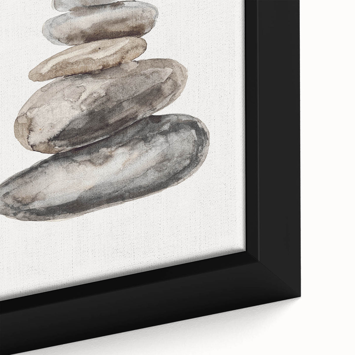 Neutral Coastal Rock Stack Wall Art - Beach-Themed Seaside Artwork