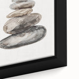 Neutral Coastal Rock Stack Wall Art - Beach-Themed Seaside Artwork