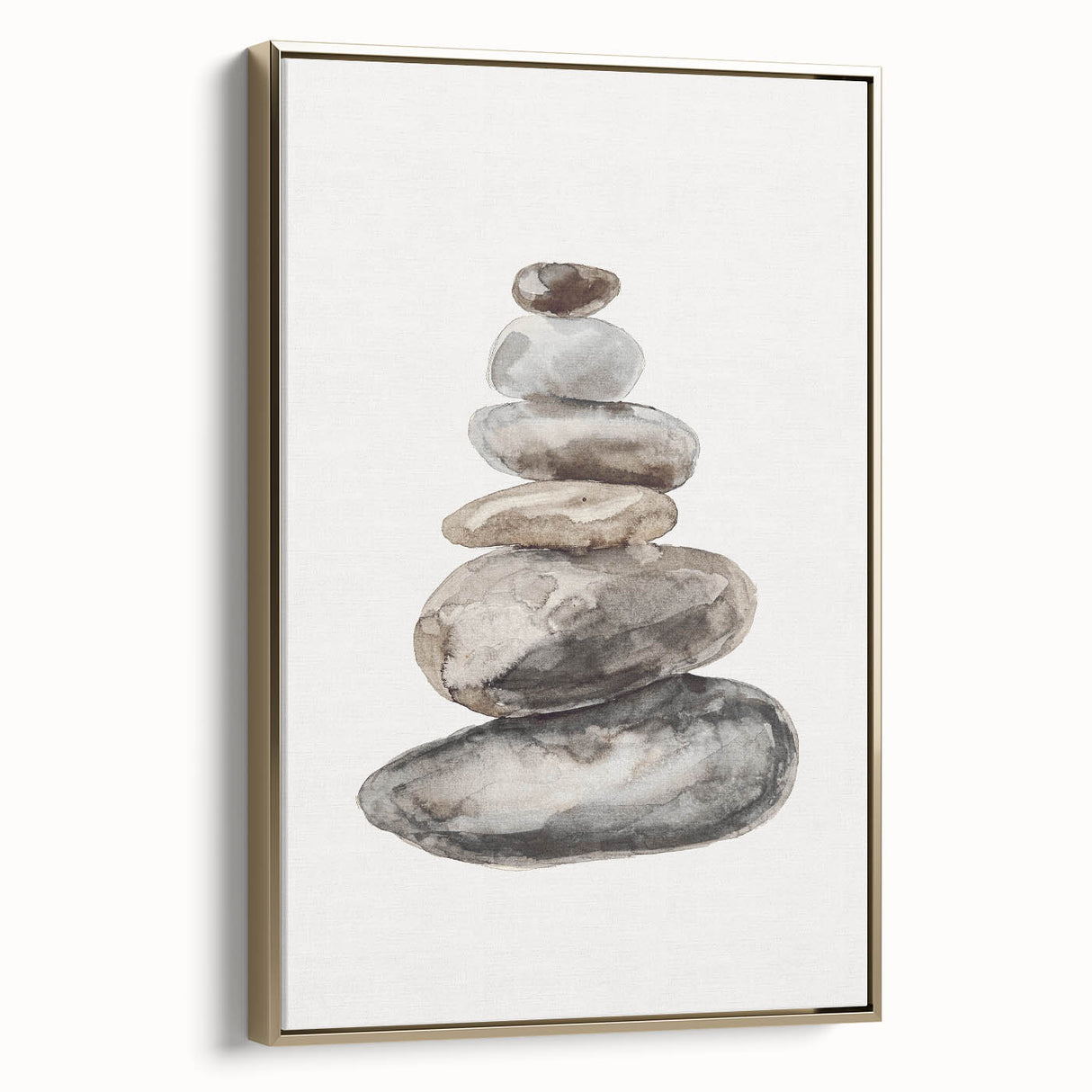 Neutral Coastal Rock Stack Wall Art - Beach-Themed Seaside Artwork