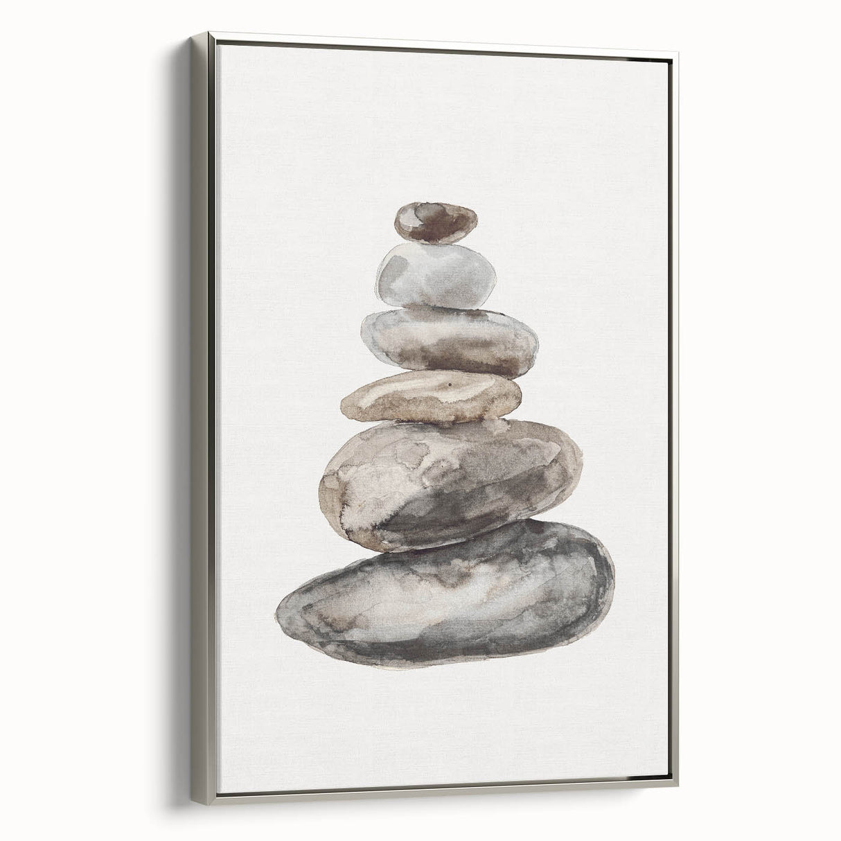 Neutral Coastal Rock Stack Wall Art - Beach-Themed Seaside Artwork
