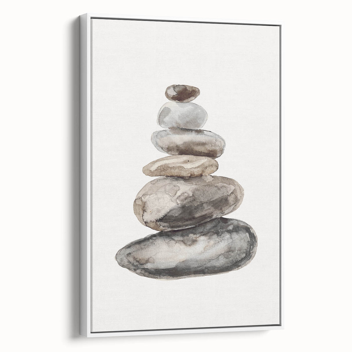 Neutral Coastal Rock Stack Wall Art - Beach-Themed Seaside Artwork
