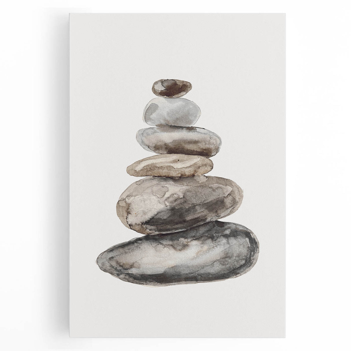 Neutral Coastal Rock Stack Wall Art - Beach-Themed Seaside Artwork