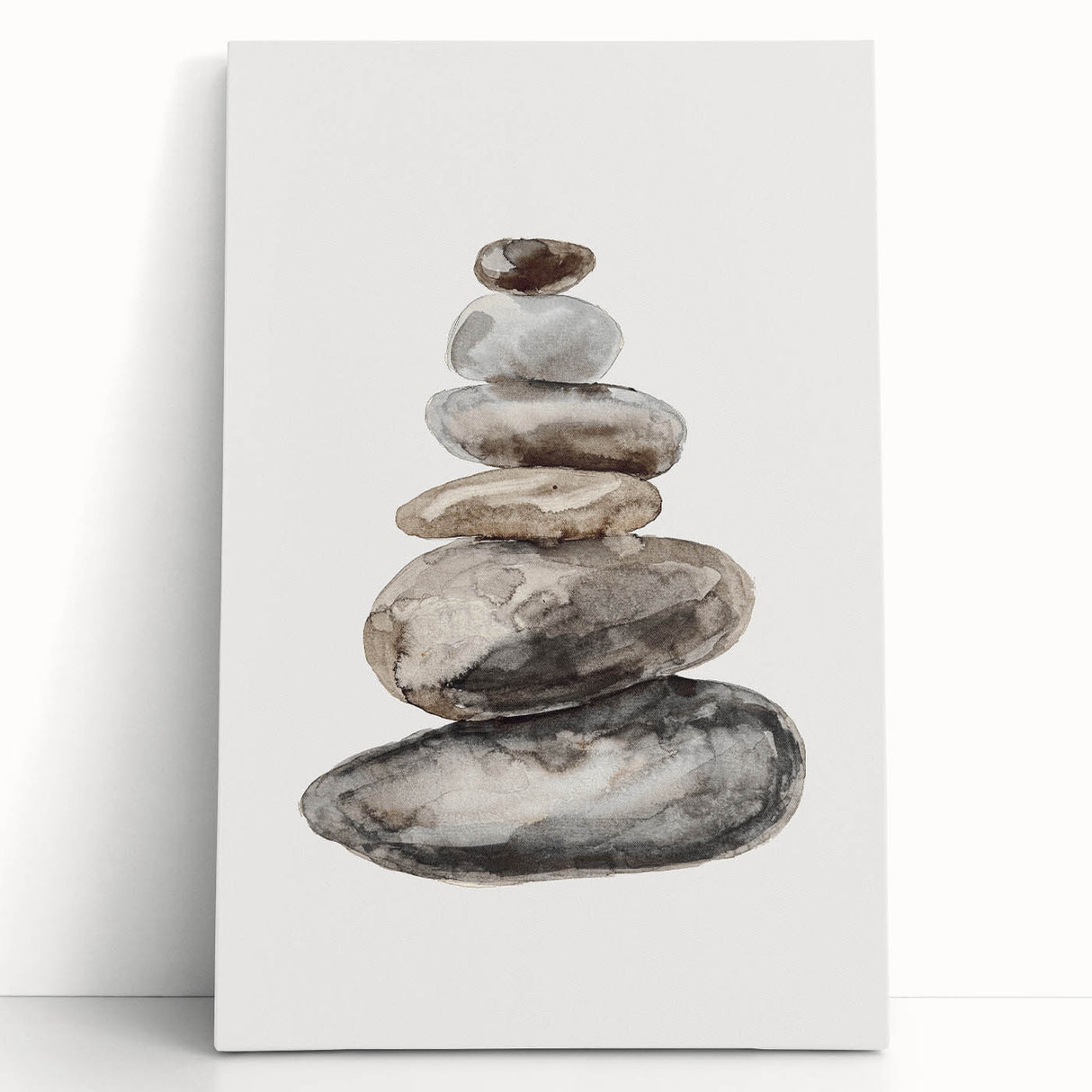 Neutral Coastal Rock Stack Wall Art - Beach-Themed Seaside Artwork