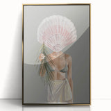 Beach-Themed Coastal Wall Art - Seaside Woman with Seashell Head