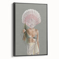 Beach-Themed Coastal Wall Art - Seaside Woman with Seashell Head