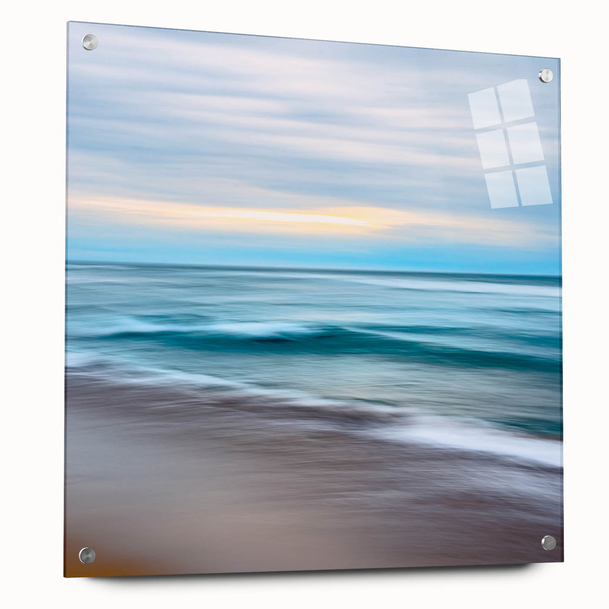 Coastal Wall Art – Tranquil Beach Horizon Ocean Art Print for Nautical Décor