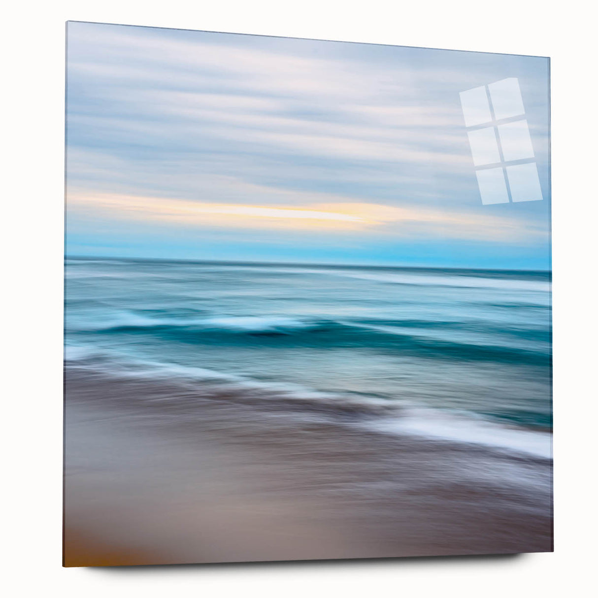 Coastal Wall Art – Tranquil Beach Horizon Ocean Art Print for Nautical Décor