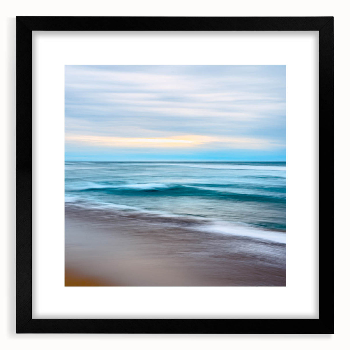 Coastal Wall Art – Tranquil Beach Horizon Ocean Art Print for Nautical Décor