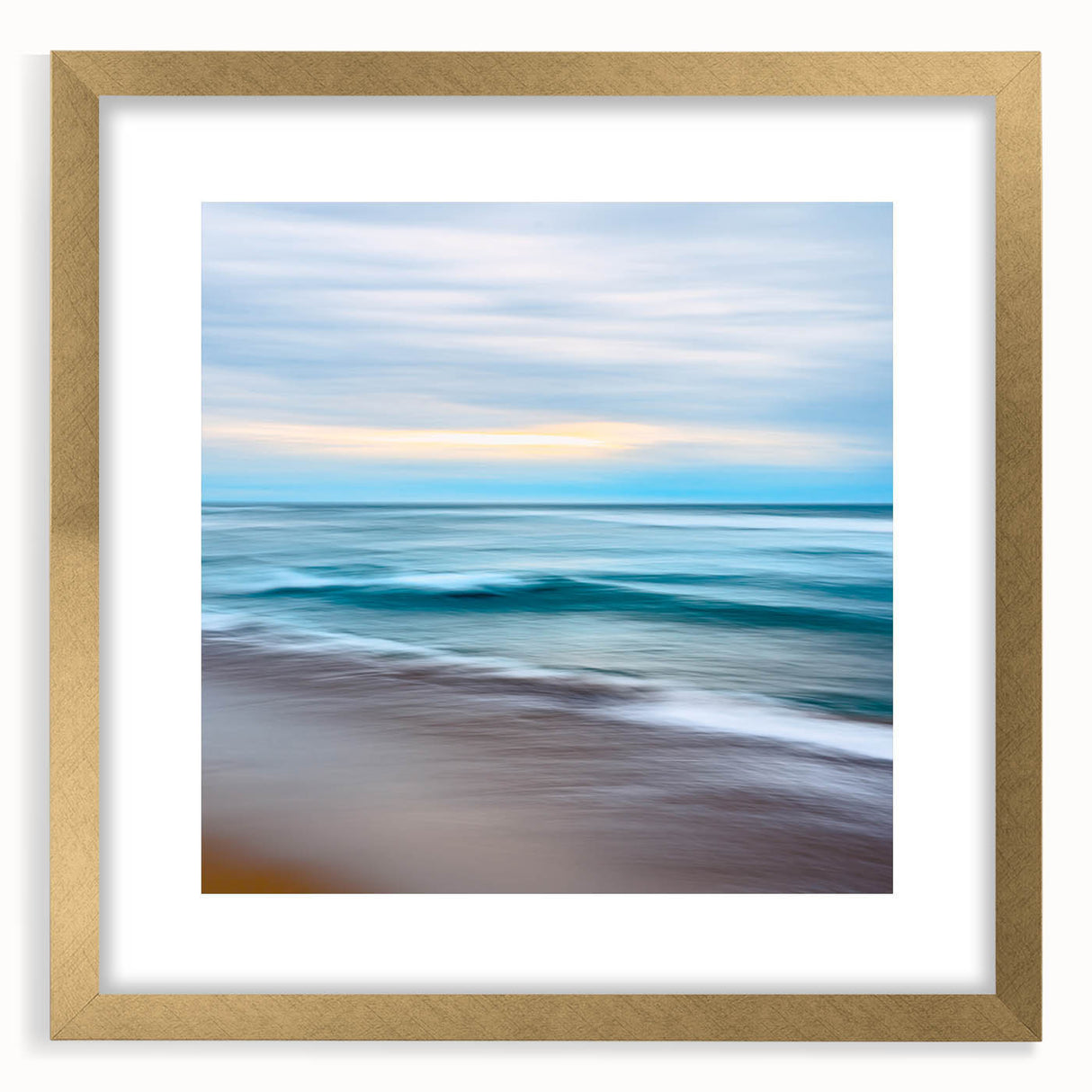 Coastal Wall Art – Tranquil Beach Horizon Ocean Art Print for Nautical Décor