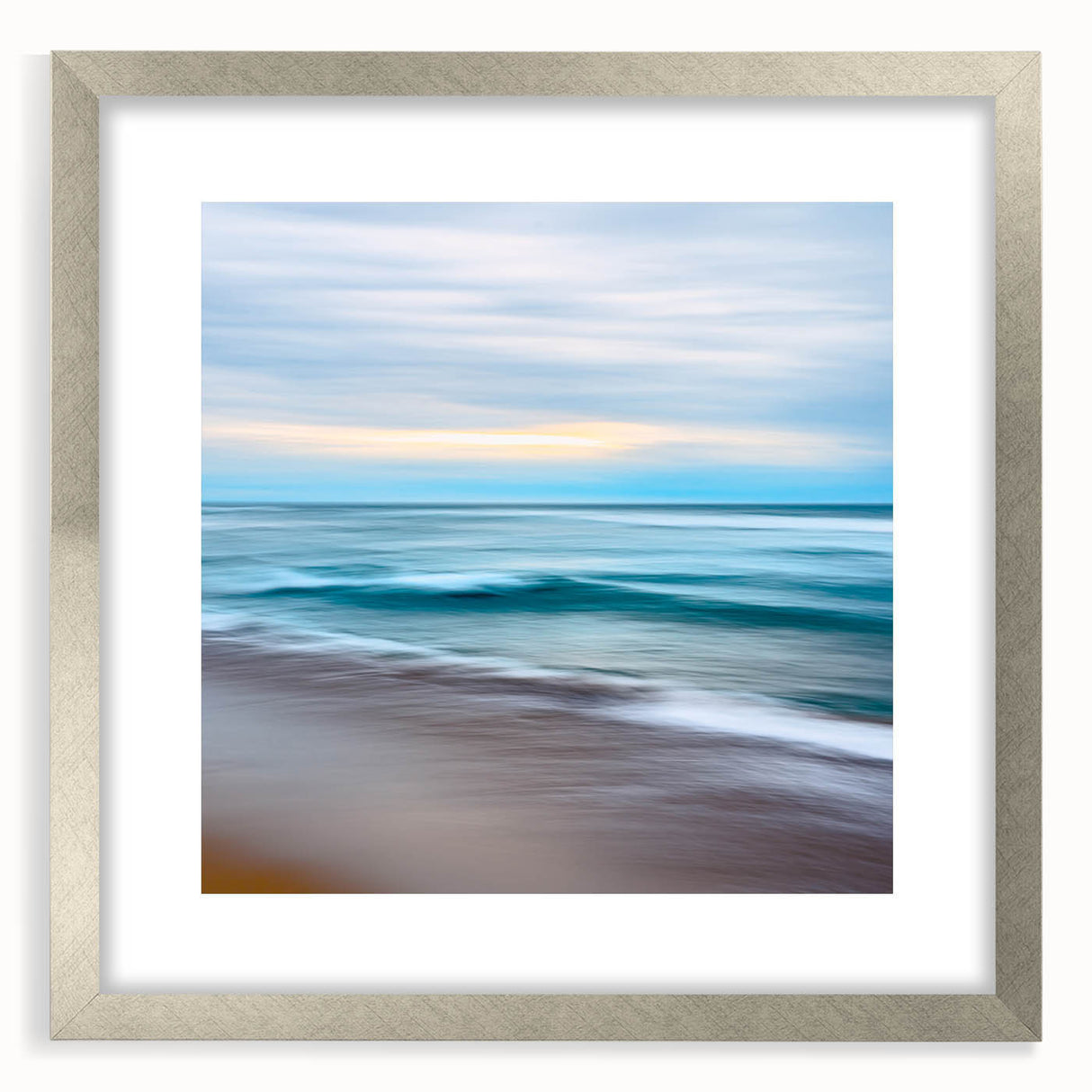 Coastal Wall Art – Tranquil Beach Horizon Ocean Art Print for Nautical Décor