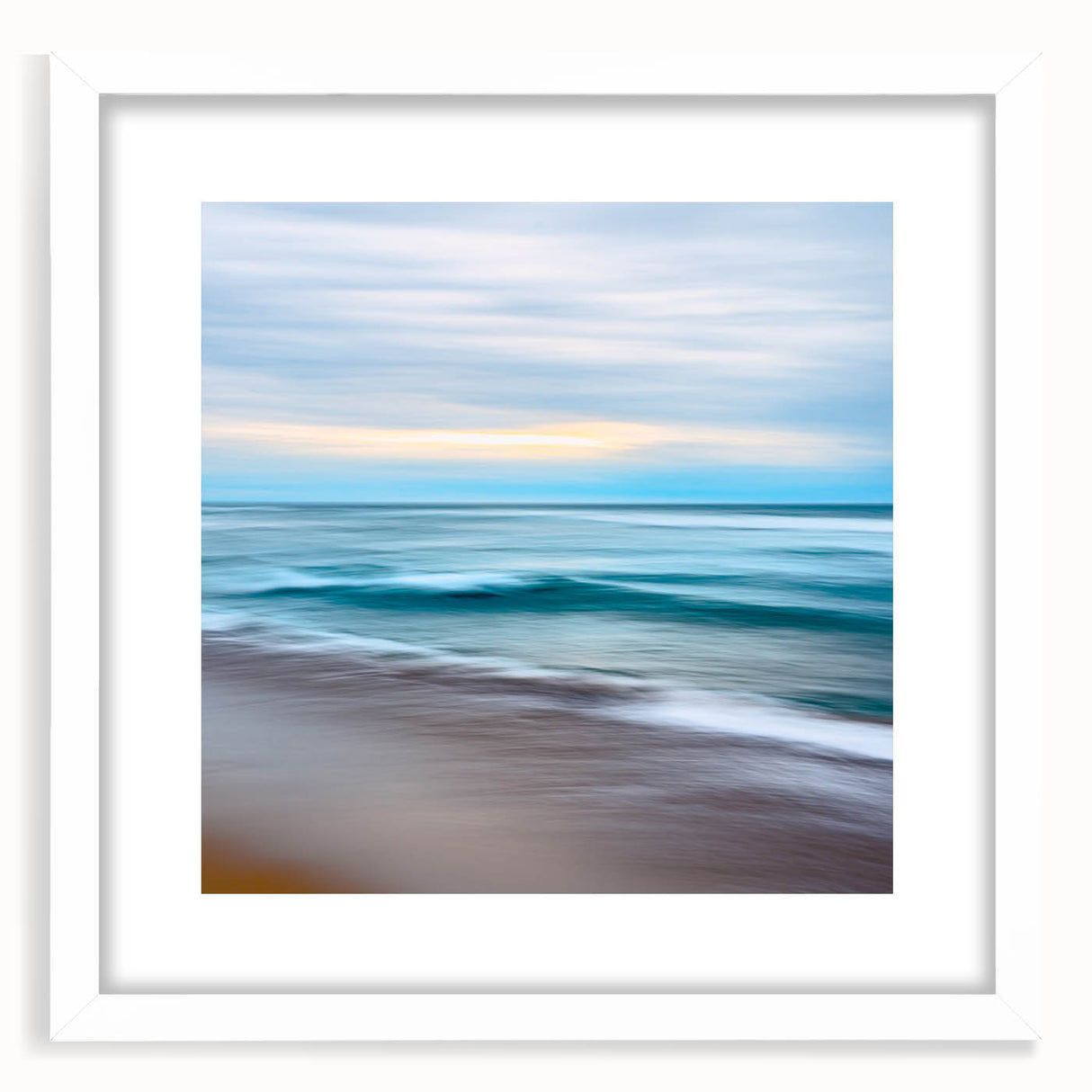 Coastal Wall Art – Tranquil Beach Horizon Ocean Art Print for Nautical Décor