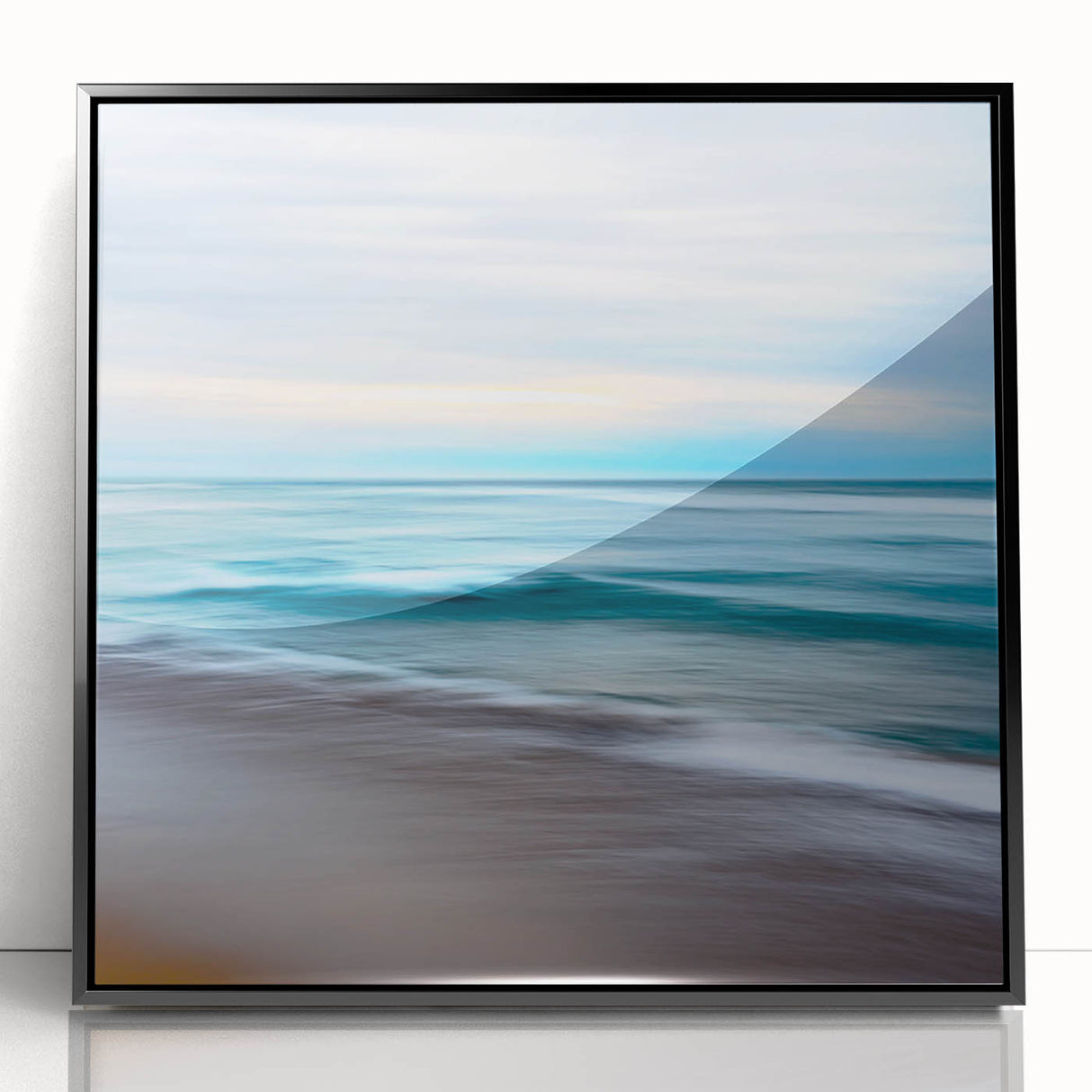 Coastal Wall Art – Tranquil Beach Horizon Ocean Art Print for Nautical Décor