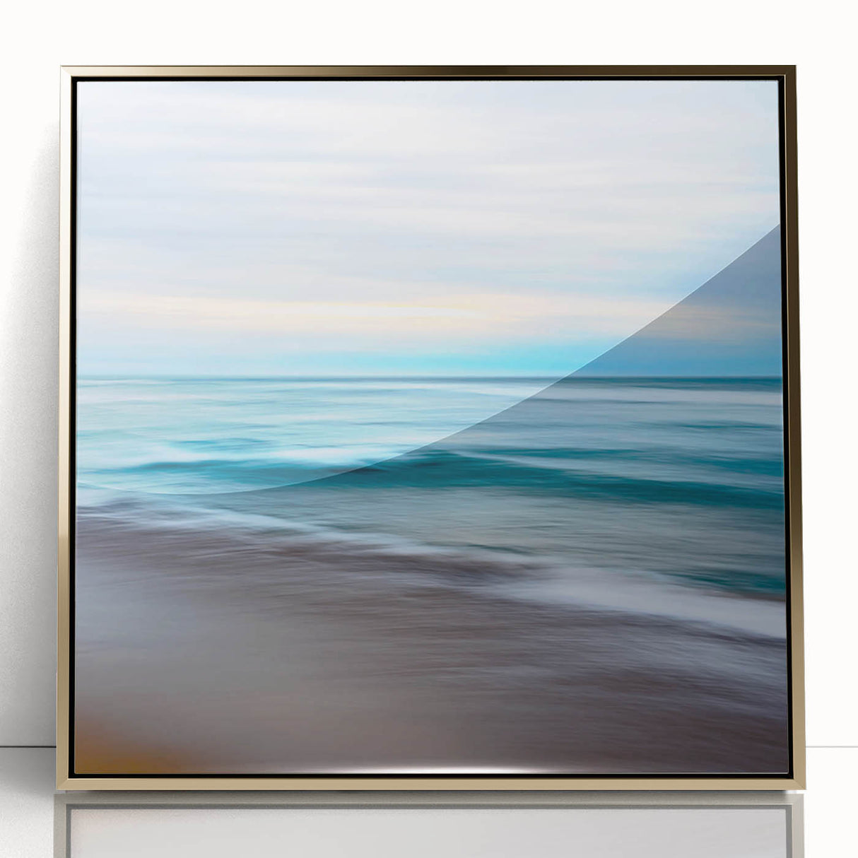Coastal Wall Art – Tranquil Beach Horizon Ocean Art Print for Nautical Décor
