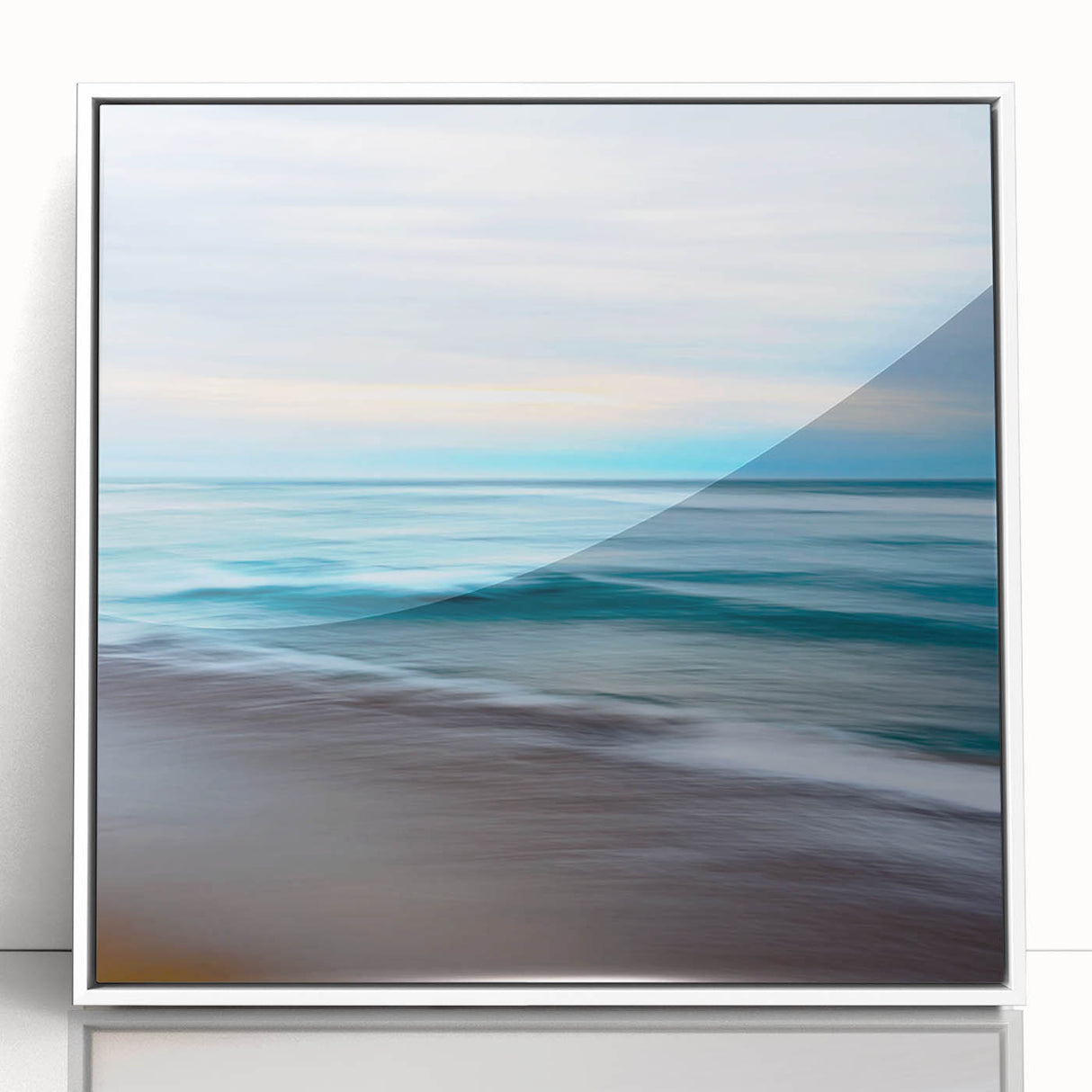 Coastal Wall Art – Tranquil Beach Horizon Ocean Art Print for Nautical Décor