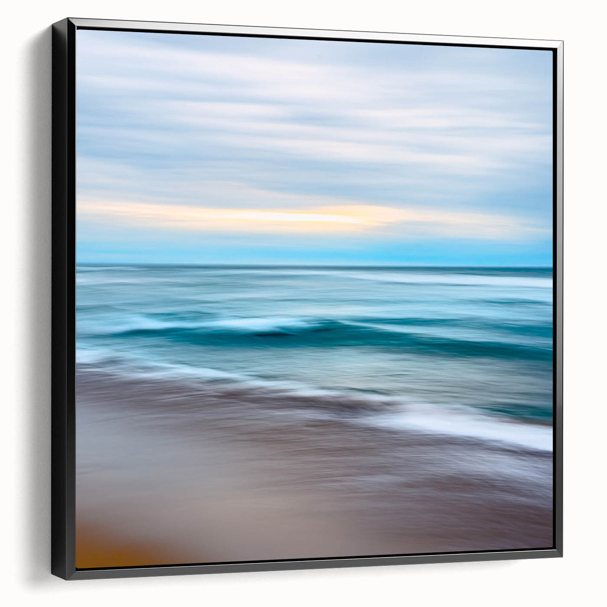 Coastal Wall Art – Tranquil Beach Horizon Ocean Art Print for Nautical Décor