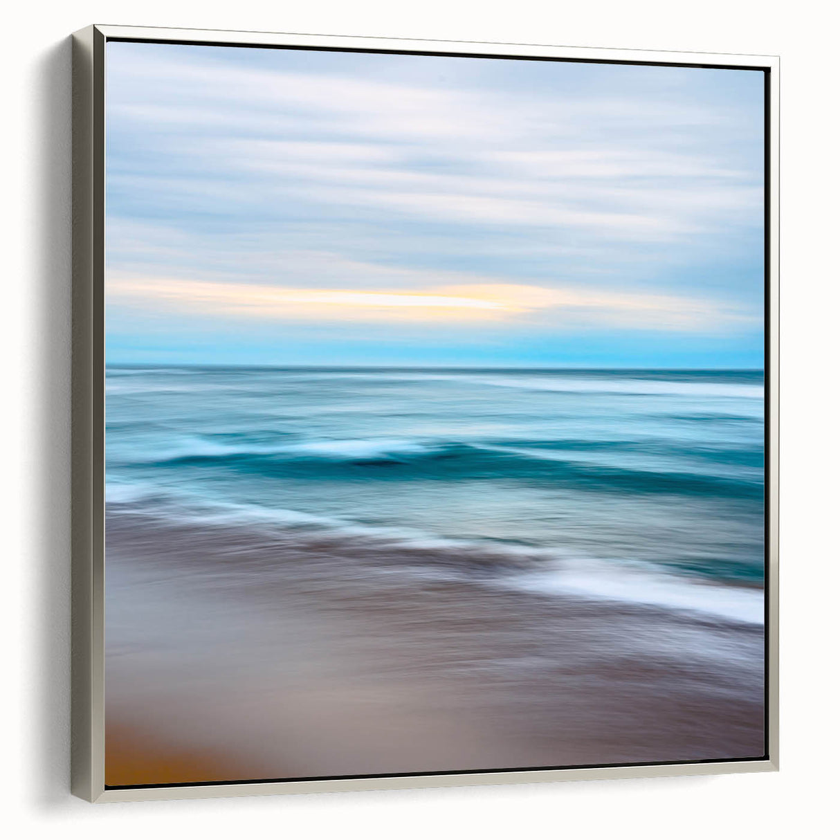 Coastal Wall Art – Tranquil Beach Horizon Ocean Art Print for Nautical Décor