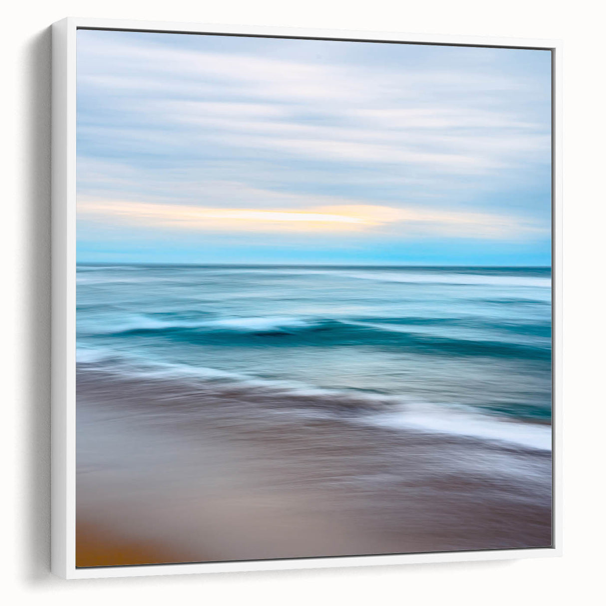 Coastal Wall Art – Tranquil Beach Horizon Ocean Art Print for Nautical Décor