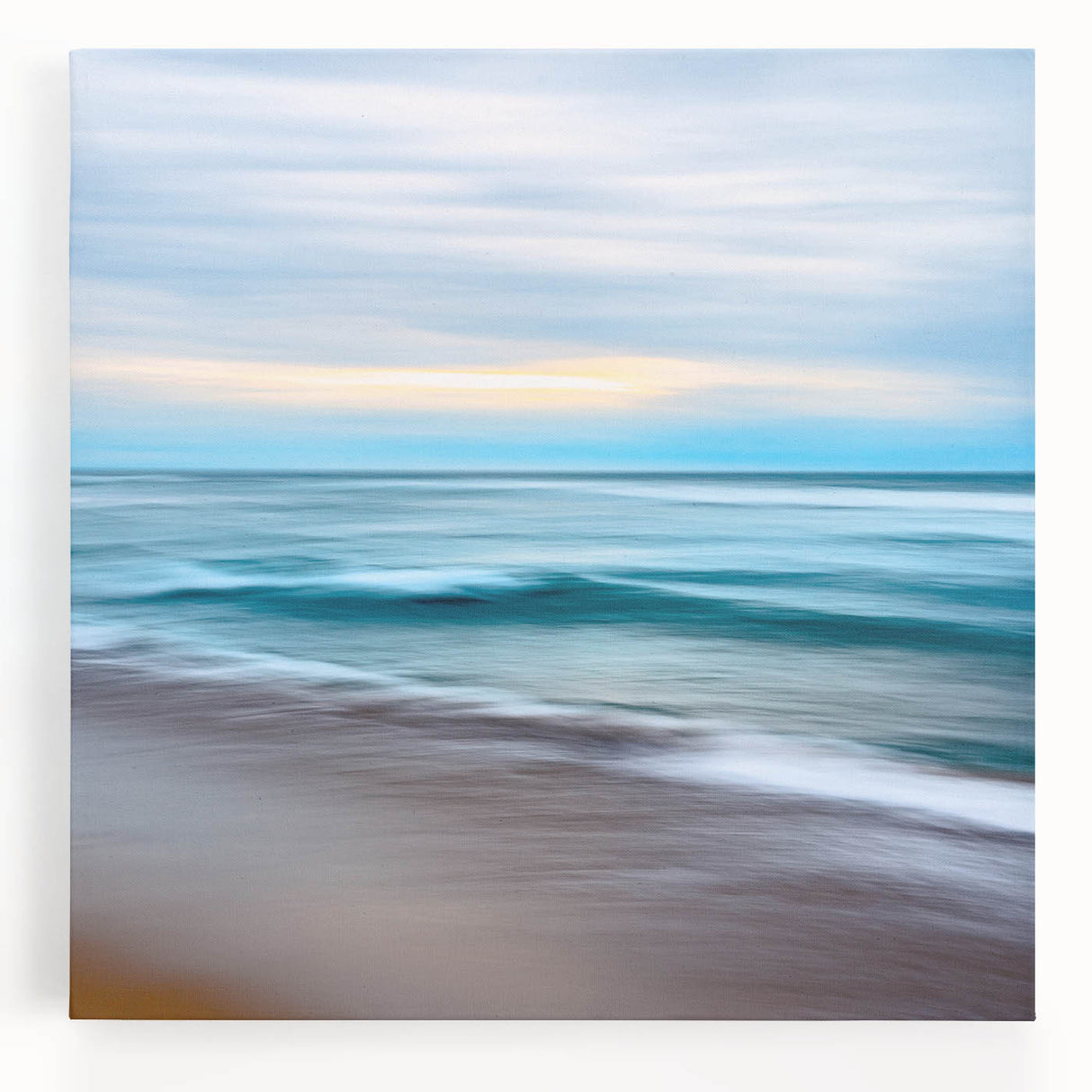 Coastal Wall Art – Tranquil Beach Horizon Ocean Art Print for Nautical Décor