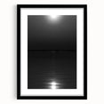 Coastal Wall Art - Moonlight Reflection on Water Black and White Print