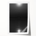 Coastal Wall Art - Moonlight Reflection on Water Black and White Print
