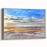 Golden Beach Coastal Wall Art – Vibrant Ocean-Themed Seaside Print