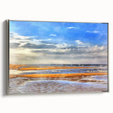 Golden Beach Coastal Wall Art – Vibrant Ocean-Themed Seaside Print