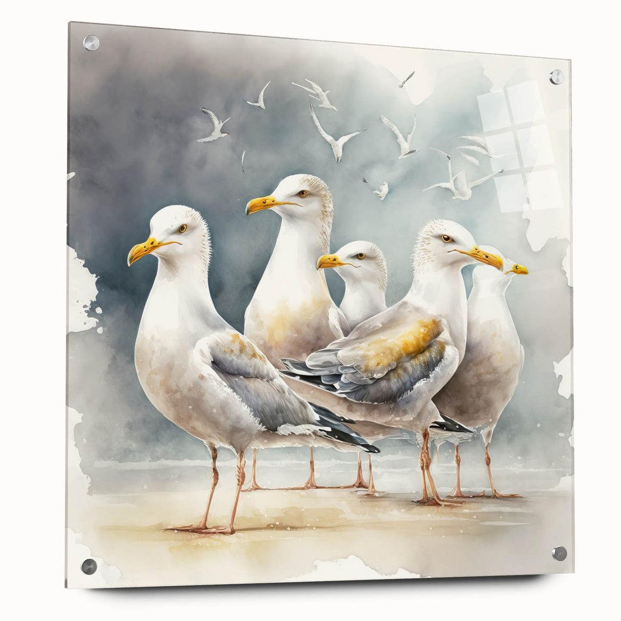 Coastal Wall Art – Seagulls by the Shore Beach-Themed Ocean Art Print