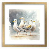 Coastal Wall Art – Seagulls by the Shore Beach-Themed Ocean Art Print