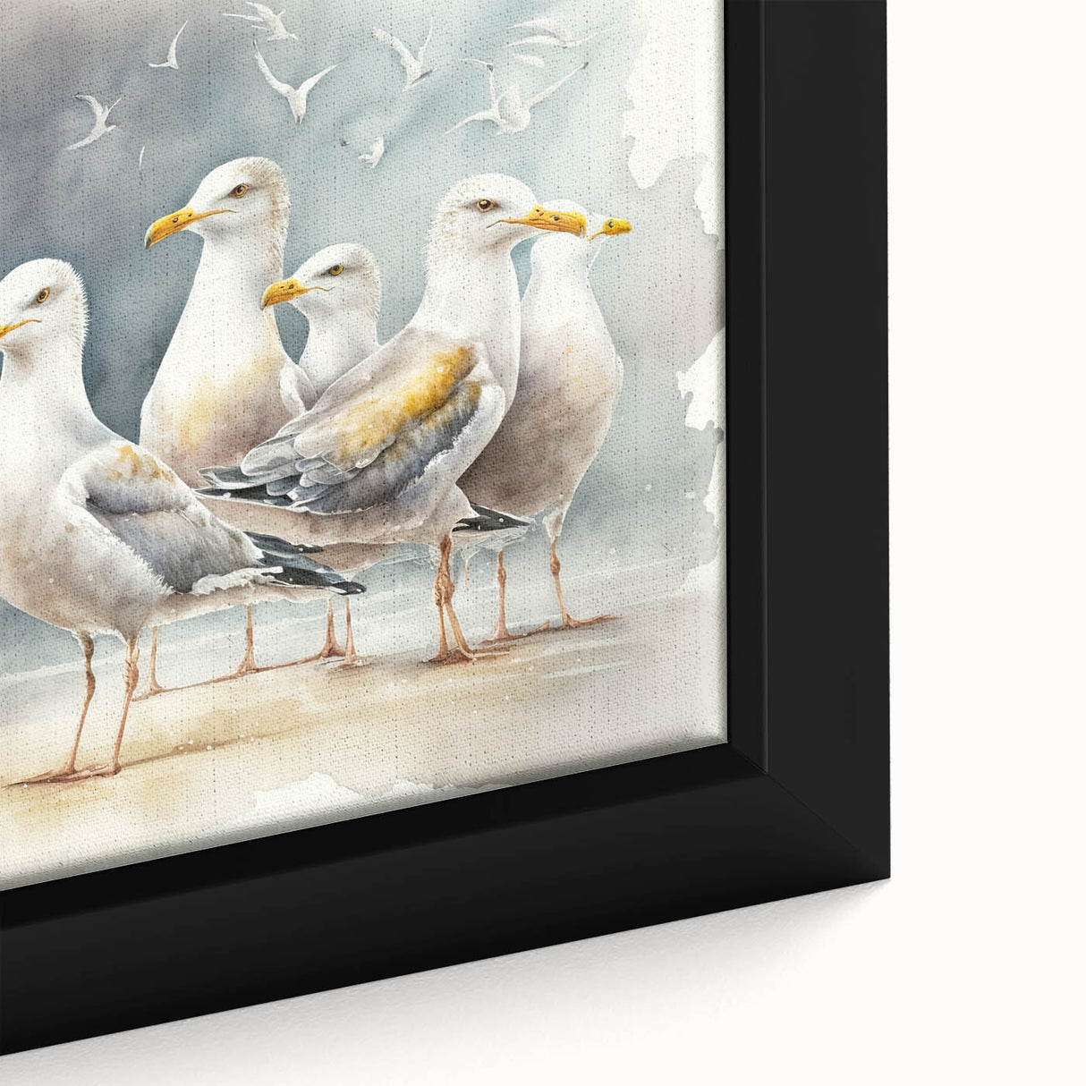 Coastal Wall Art – Seagulls by the Shore Beach-Themed Ocean Art Print
