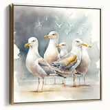 Coastal Wall Art – Seagulls by the Shore Beach-Themed Ocean Art Print