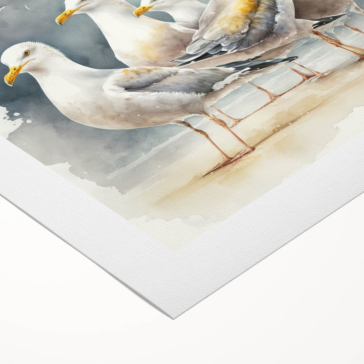 Coastal Wall Art – Seagulls by the Shore Beach-Themed Ocean Art Print
