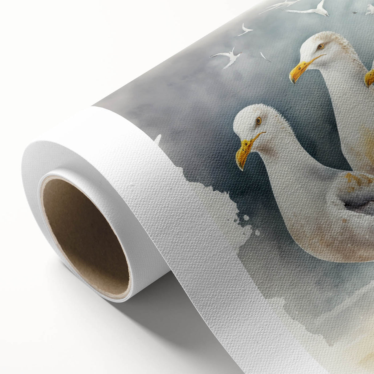Coastal Wall Art – Seagulls by the Shore Beach-Themed Ocean Art Print