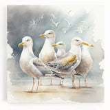 Coastal Wall Art – Seagulls by the Shore Beach-Themed Ocean Art Print