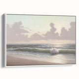 Serene Coastal Waves Wall Art – Tranquil Ocean Beach-Themed Print