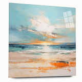 Coastal Wall Art – Vibrant Sunset Beach Ocean Art Print for Nautical Décor