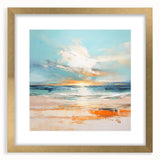 Coastal Wall Art – Vibrant Sunset Beach Ocean Art Print for Nautical Décor