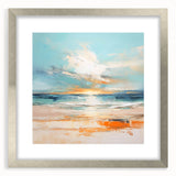 Coastal Wall Art – Vibrant Sunset Beach Ocean Art Print for Nautical Décor