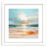Coastal Wall Art – Vibrant Sunset Beach Ocean Art Print for Nautical Décor