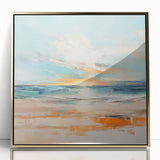Coastal Wall Art – Vibrant Sunset Beach Ocean Art Print for Nautical Décor