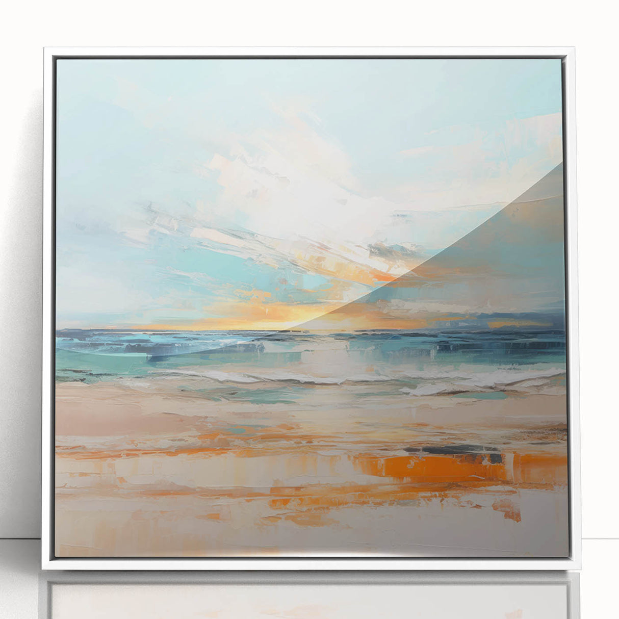 Coastal Wall Art – Vibrant Sunset Beach Ocean Art Print for Nautical Décor