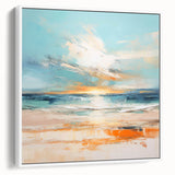 Coastal Wall Art – Vibrant Sunset Beach Ocean Art Print for Nautical Décor