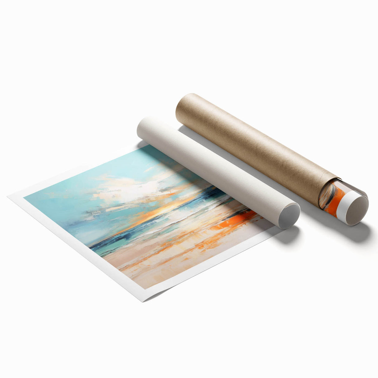 Coastal Wall Art – Vibrant Sunset Beach Ocean Art Print for Nautical Décor