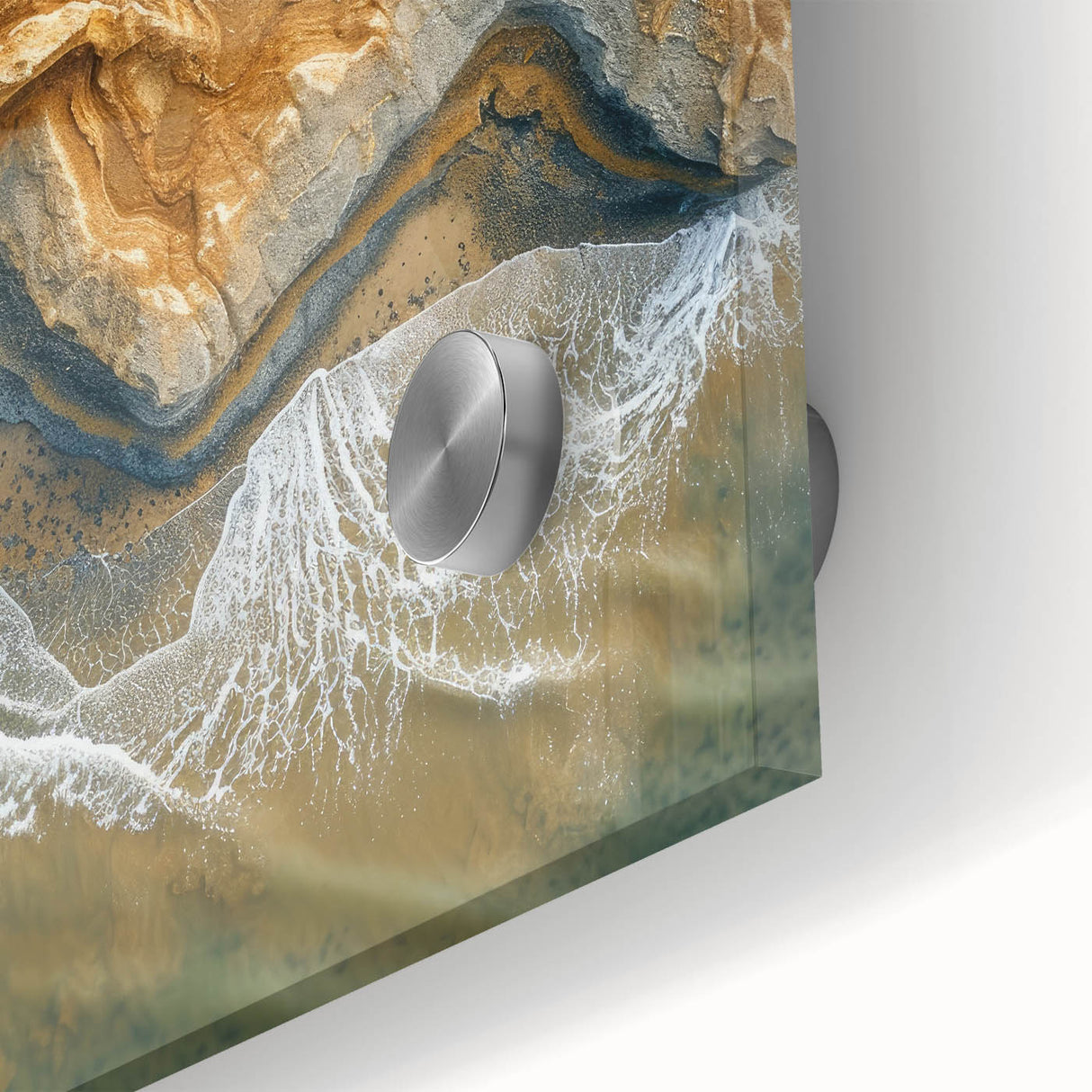 Coastal Wall Art – Aerial Beach Ocean Texture Art Print for Nautical Décor