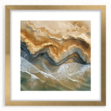 Coastal Wall Art – Aerial Beach Ocean Texture Art Print for Nautical Décor