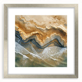 Coastal Wall Art – Aerial Beach Ocean Texture Art Print for Nautical Décor