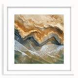 Coastal Wall Art – Aerial Beach Ocean Texture Art Print for Nautical Décor