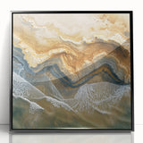 Coastal Wall Art – Aerial Beach Ocean Texture Art Print for Nautical Décor