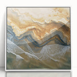 Coastal Wall Art – Aerial Beach Ocean Texture Art Print for Nautical Décor